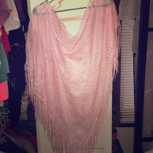 Pink lace shawl